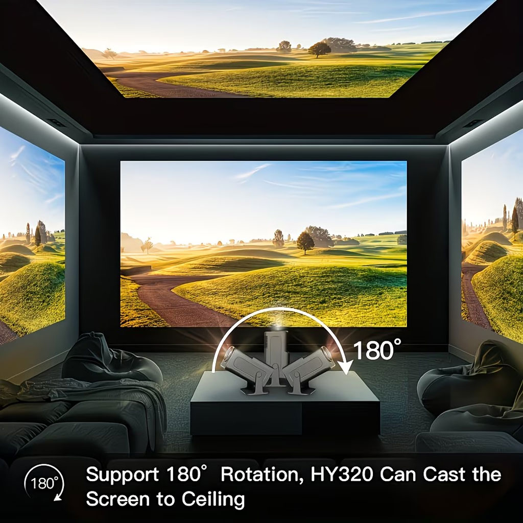جهاز عرض محمول HY320، دقة Full HD، أندرويد 11، واي فاي 6، بلوتوث 5.0