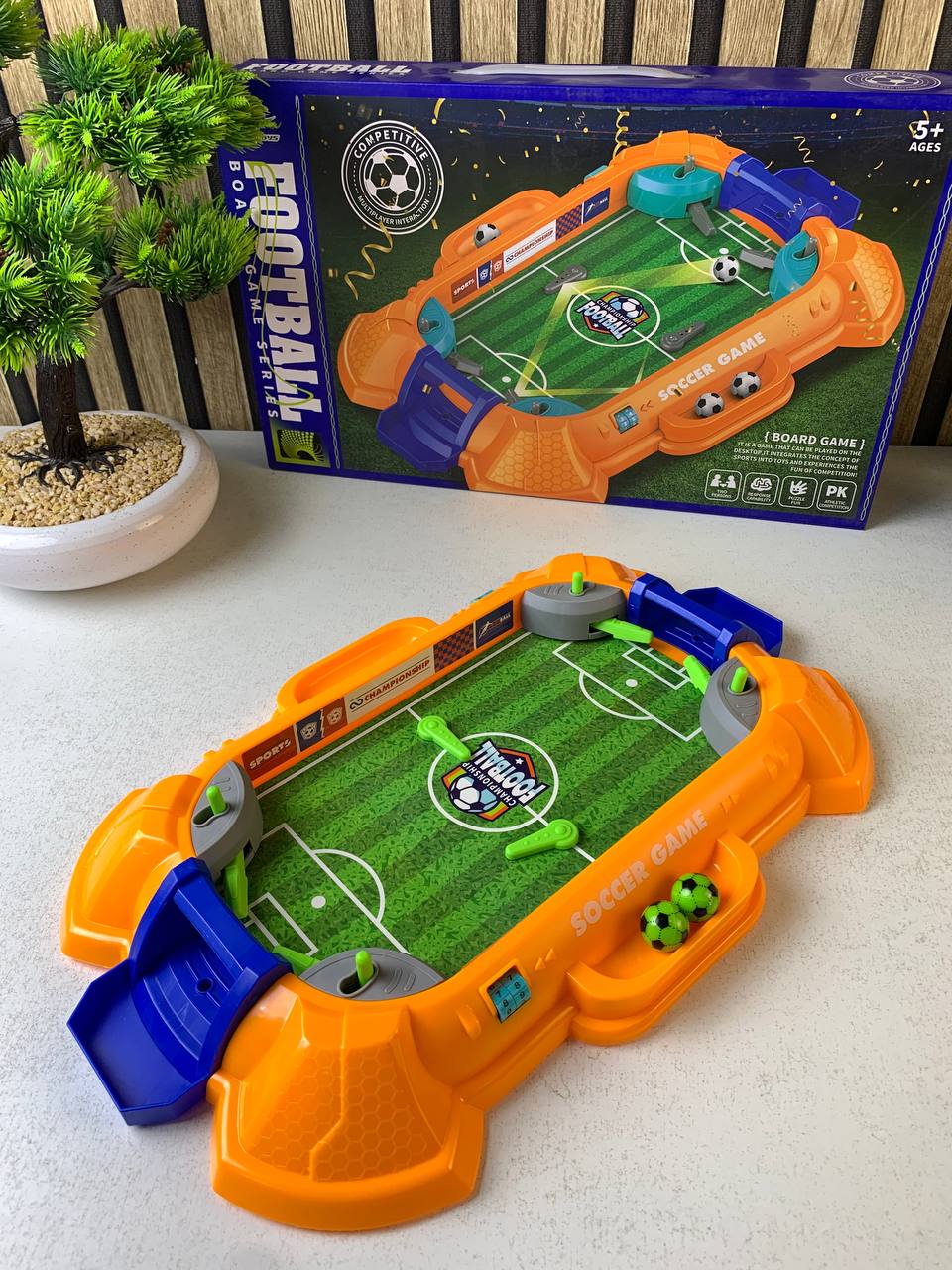Mini tabletop foosball game for kids and adults