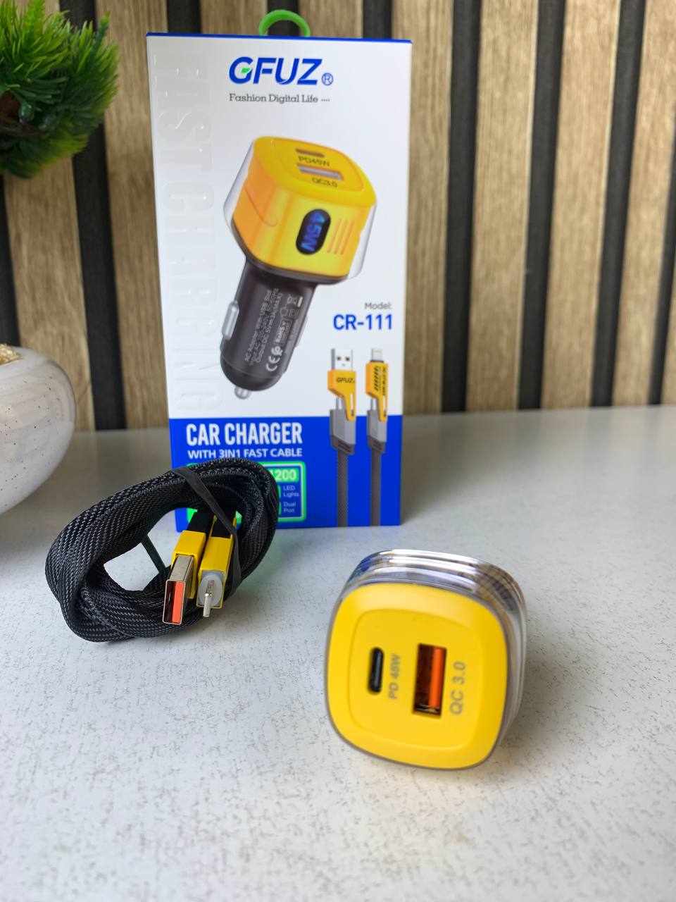 Chargeur voiture rapide 3-en-1 45W