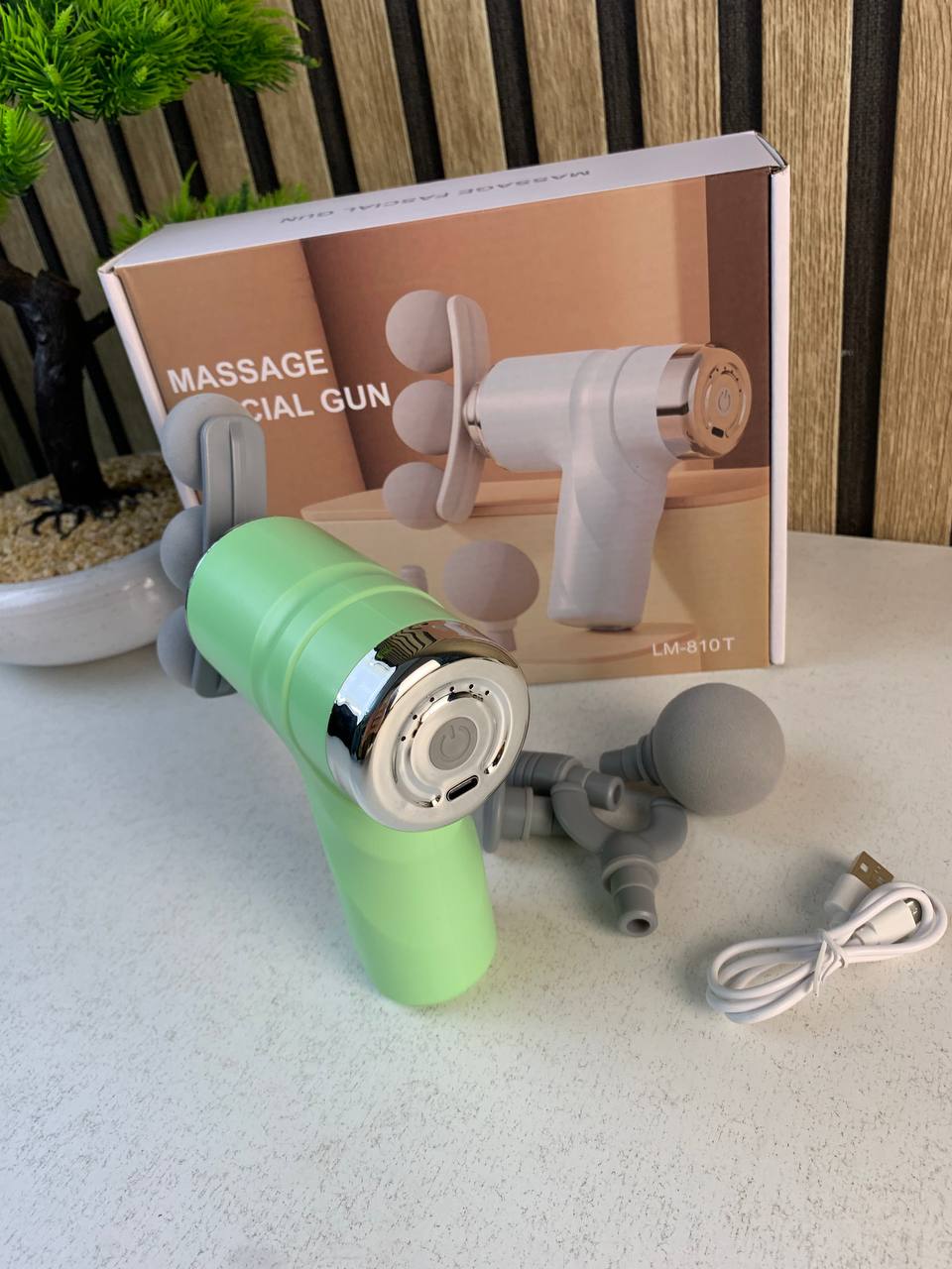 Pistolet de massage LM-810T, 6 vitesses, 4 têtes
