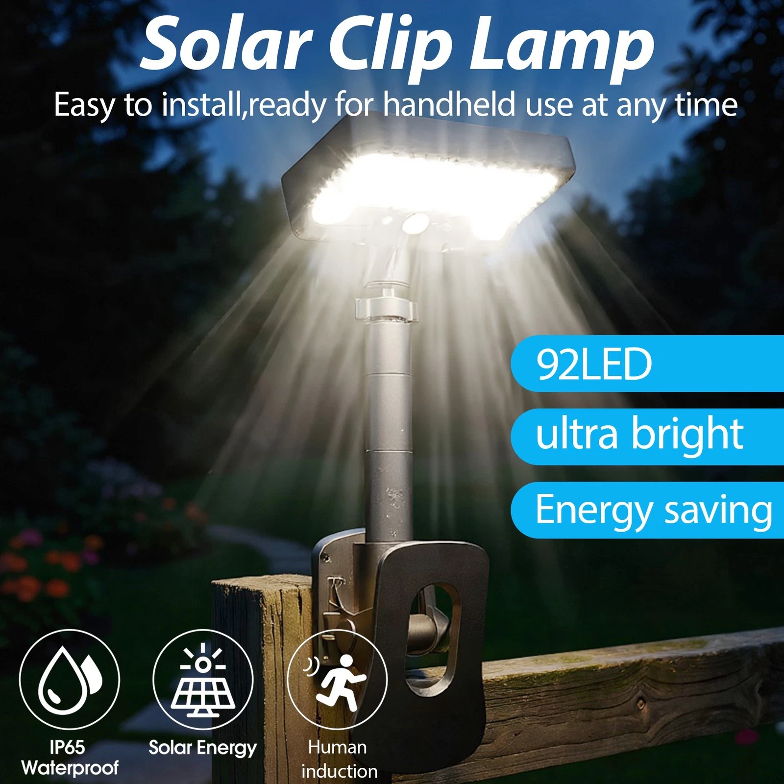 Solar LED clip wall light with motion sensor YX-672L-1