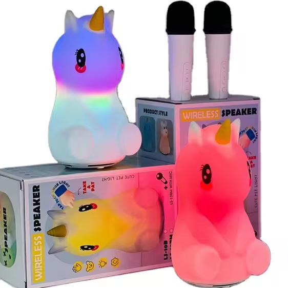 Haut-parleur sans fil licorne avec microphone karaoké LS-10BM
