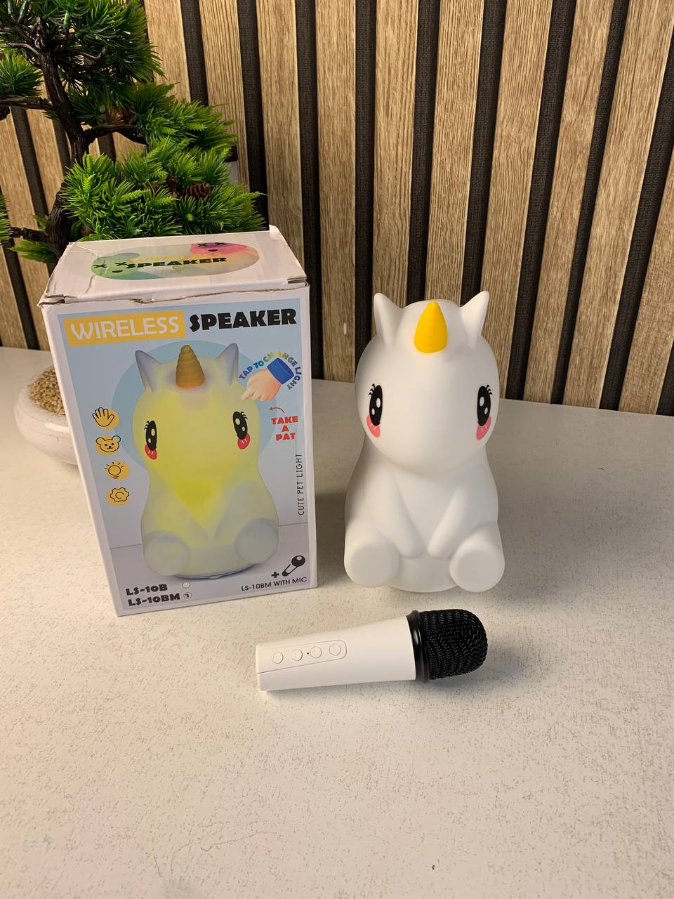 Unicorn cartoon wireless speaker with karaoke microphone LS-10BM
