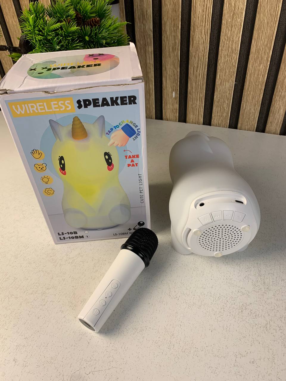 Unicorn cartoon wireless speaker with karaoke microphone LS-10BM
