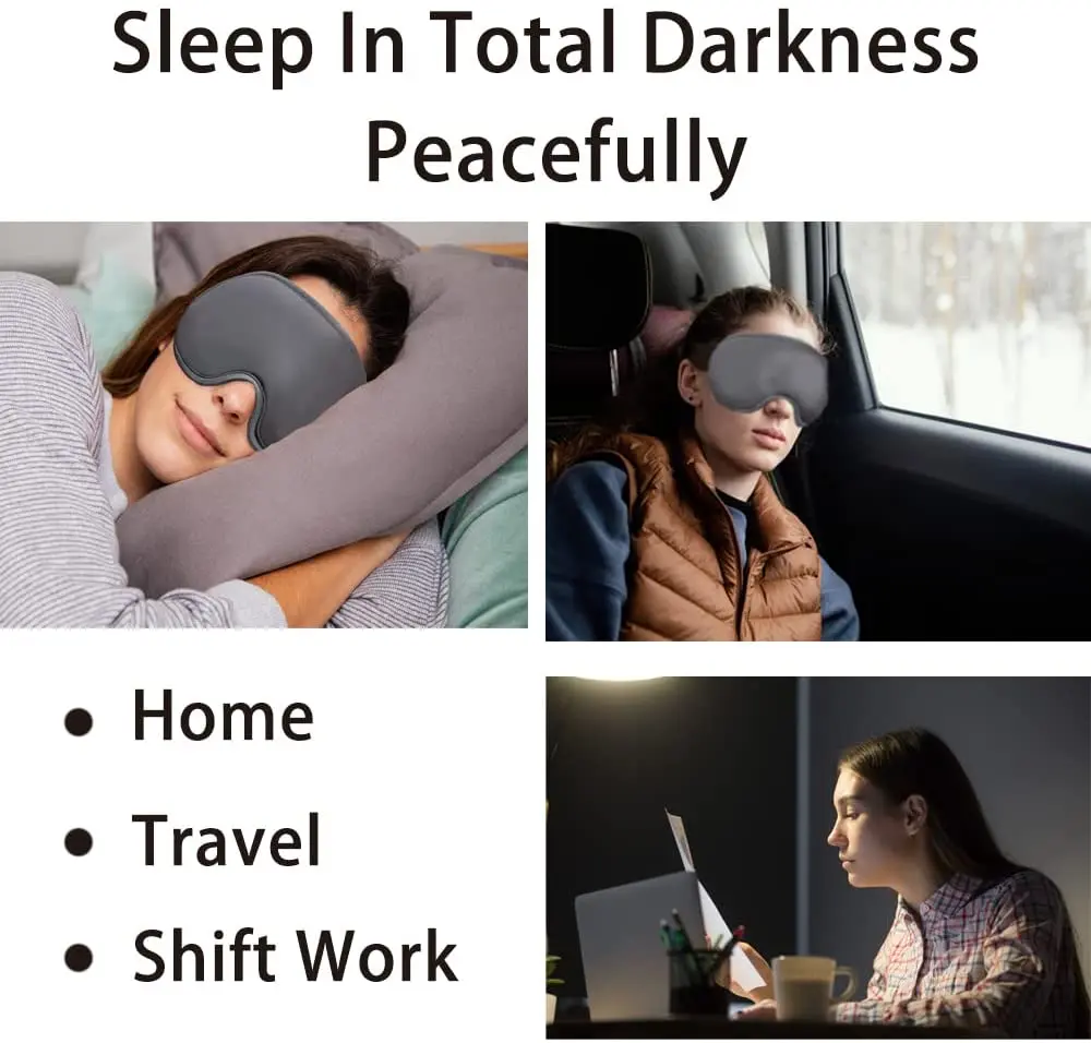 3D ergonomic sleep mask with adjustable strap