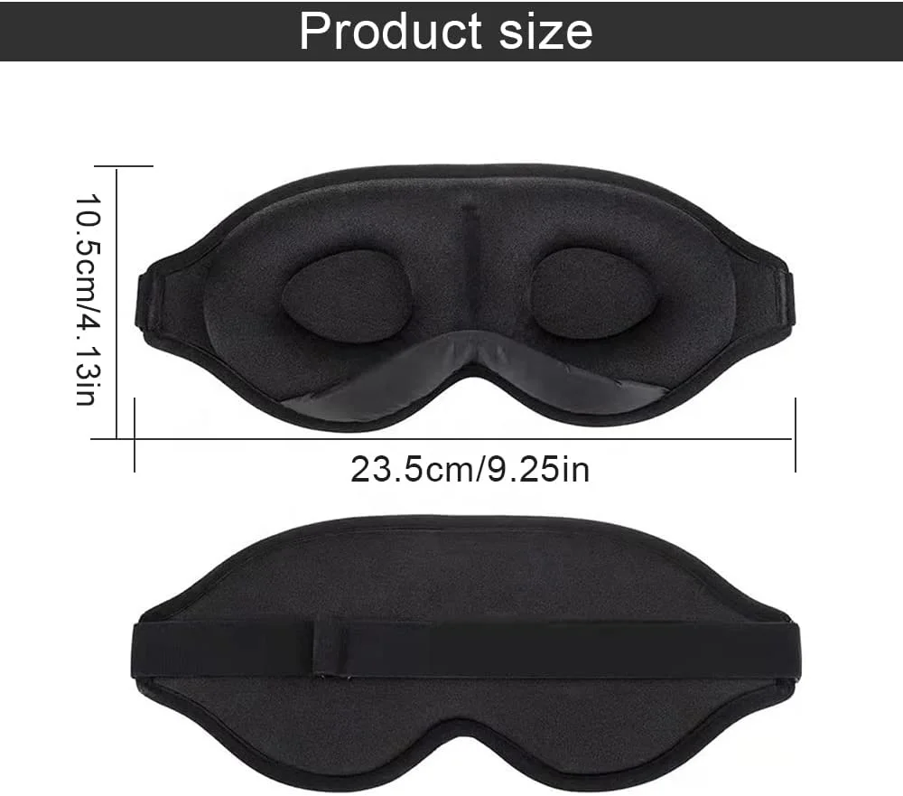 3D ergonomic sleep mask with adjustable strap