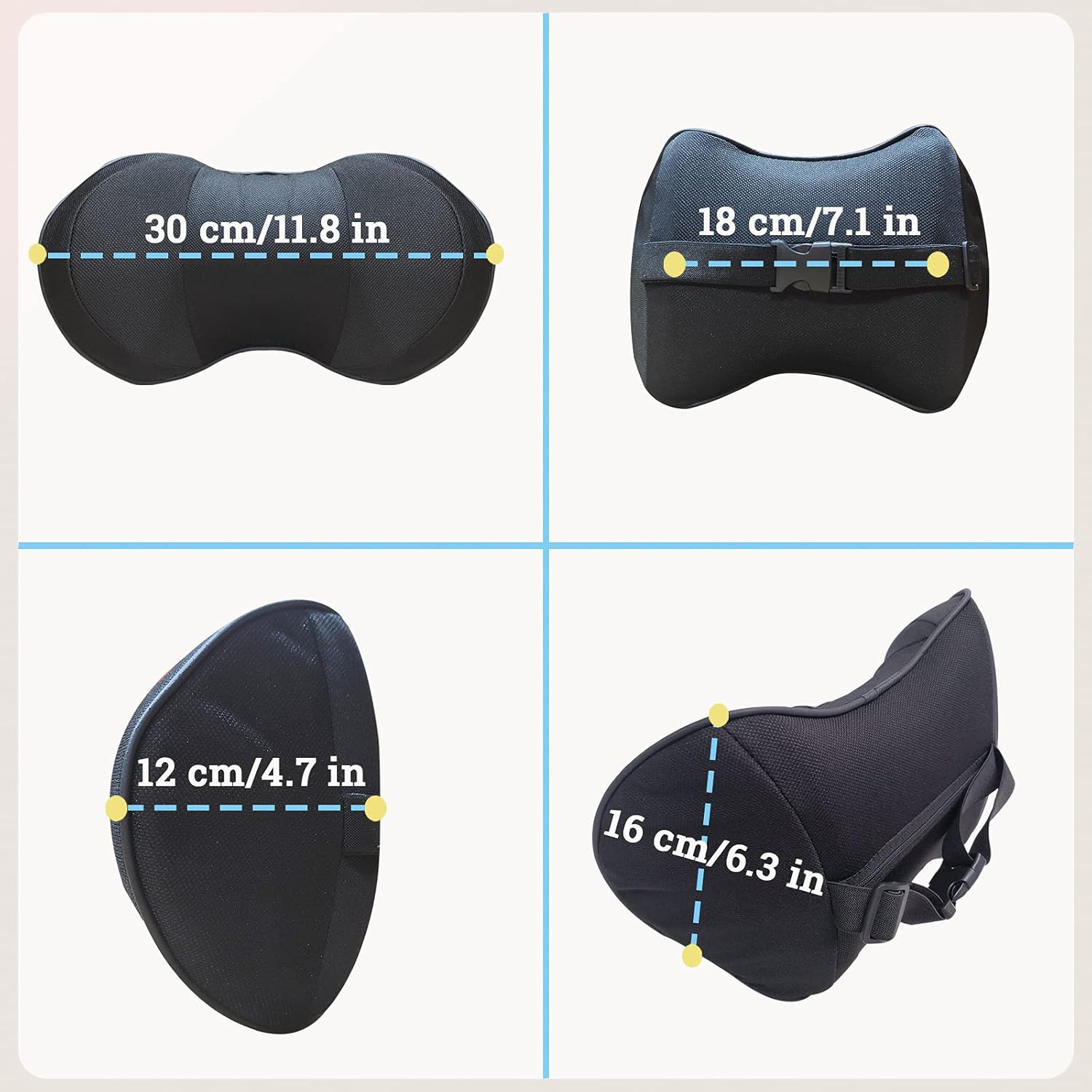 Oreiller cervical de voiture en mousse à mémoire de forme
