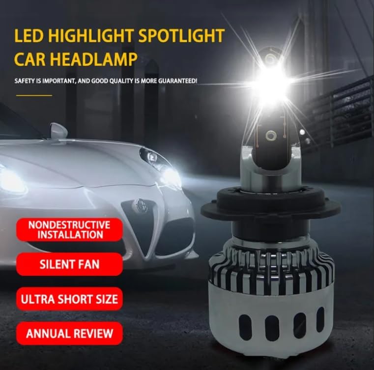 طقم مصابيح أمامية LED F10 H7 بقوة 6500 كلفن