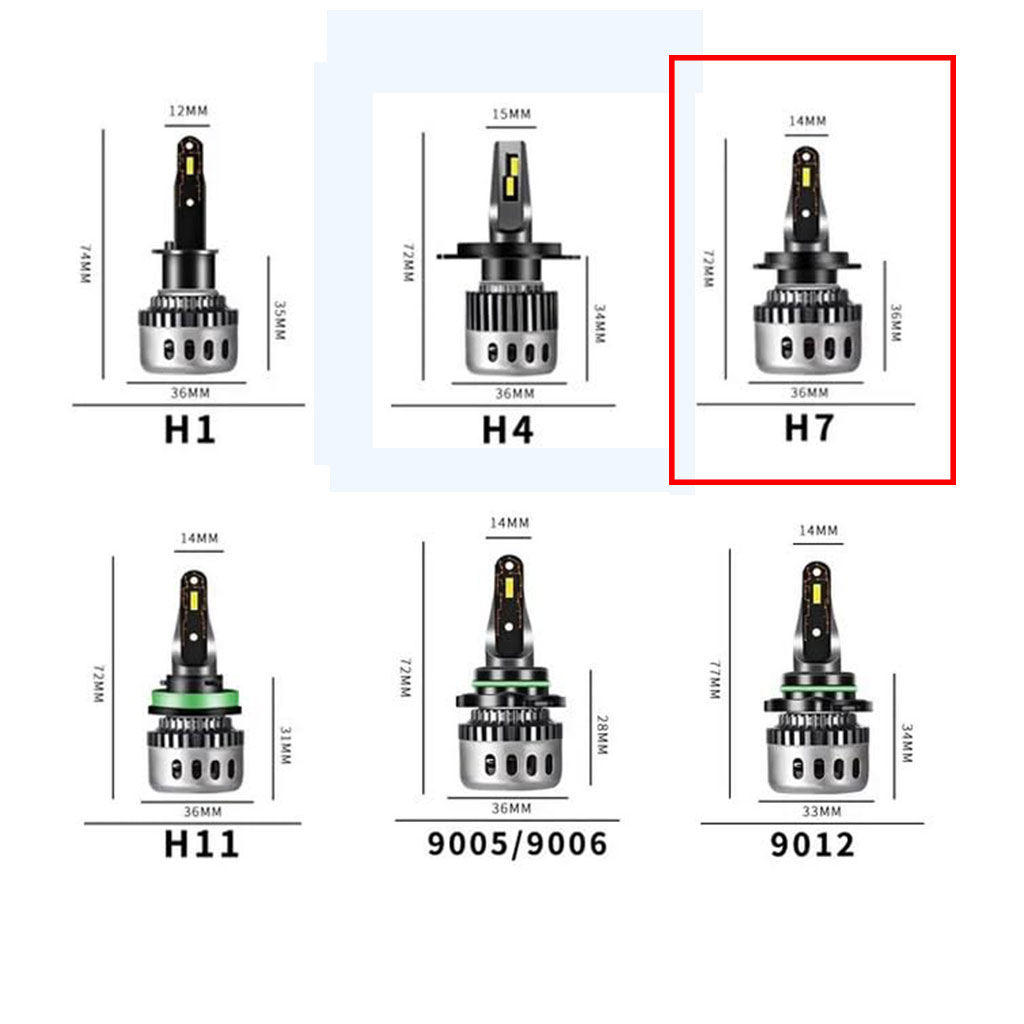 طقم مصابيح أمامية LED F10 H7 بقوة 6500 كلفن