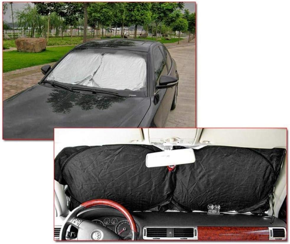 Car front and rear windshield sun shade