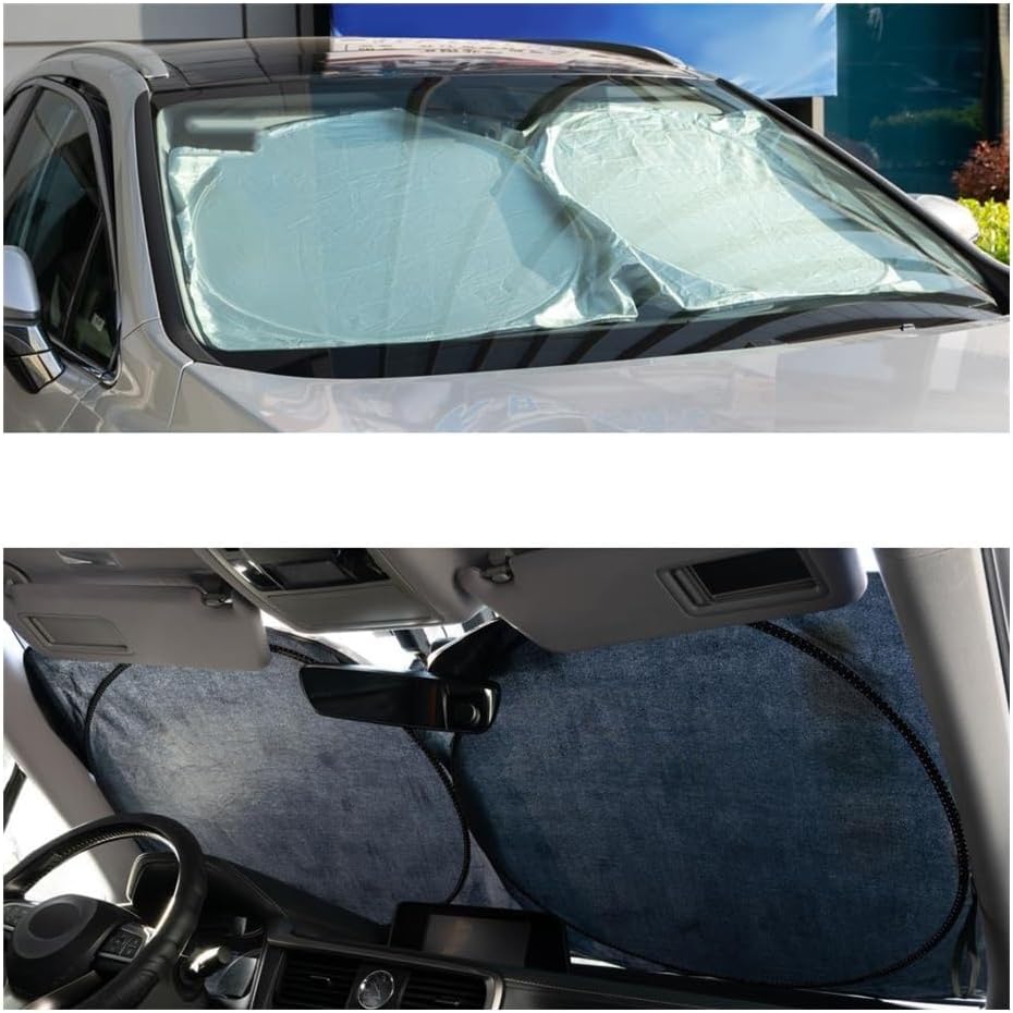 Car front and rear windshield sun shade