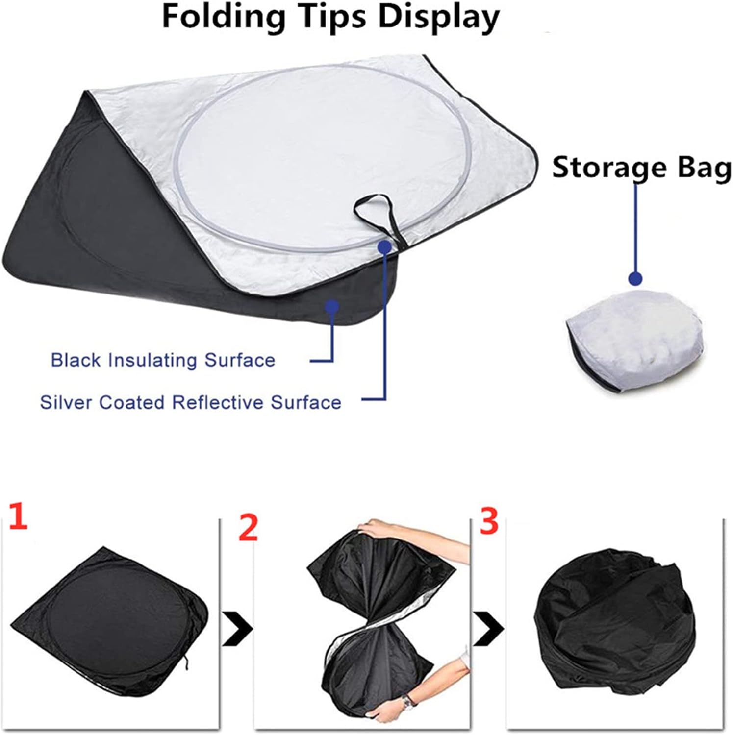 Car front and rear windshield sun shade