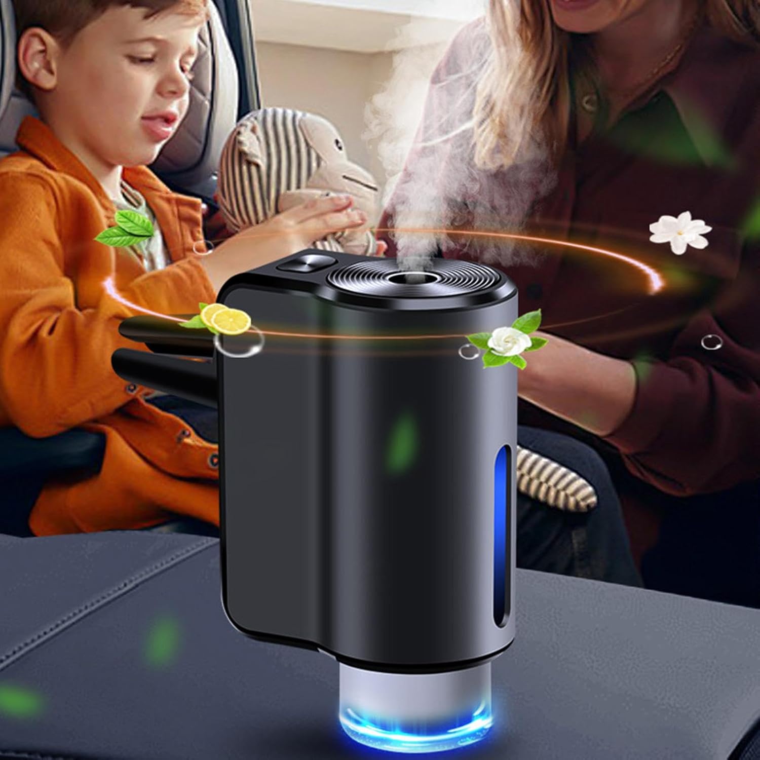 Smart car air vent oil diffuser with 3 refills
