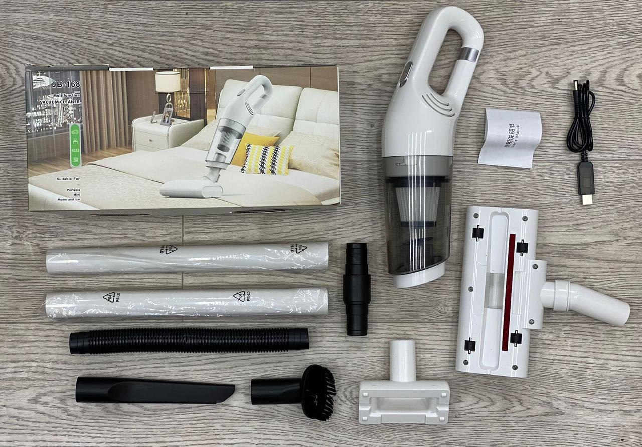 6-in-1 Portable Vacuum Cleaner JB-168, 1800 mAh Battery, HEPA Filter