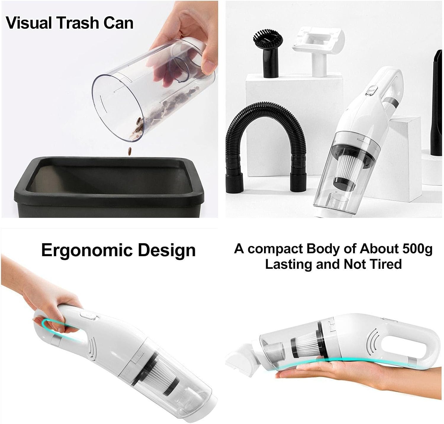6-in-1 Portable Vacuum Cleaner JB-168, 1800 mAh Battery, HEPA Filter