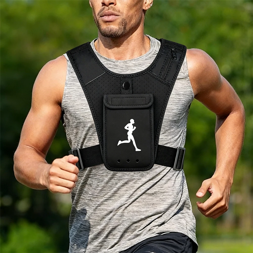 Unisex sports phone holder vest