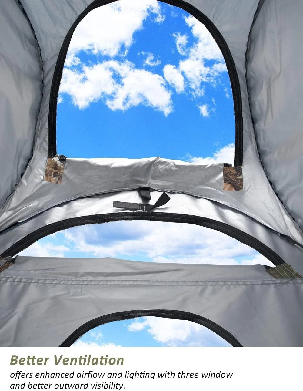 Foldable changing tent, UPF 50+ protection and waterproof, 120x120x190 cm, camouflage