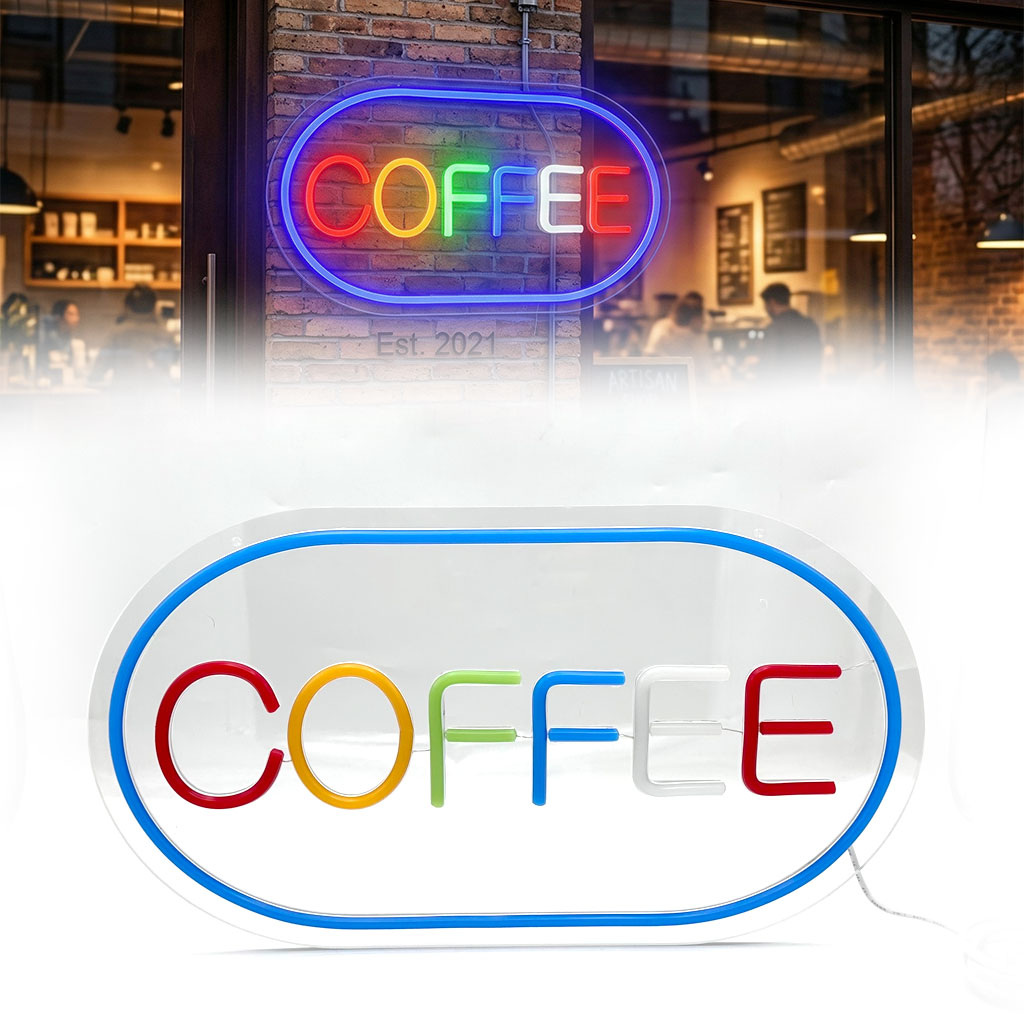 لوحة نيون LED بتصميم Coffee
