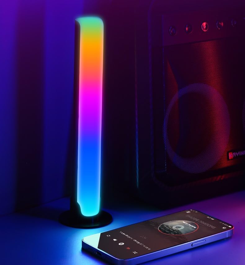 شريط إضاءة LED RGB متزامن مع الموسيقى، قطعتان، 8 أوضاع