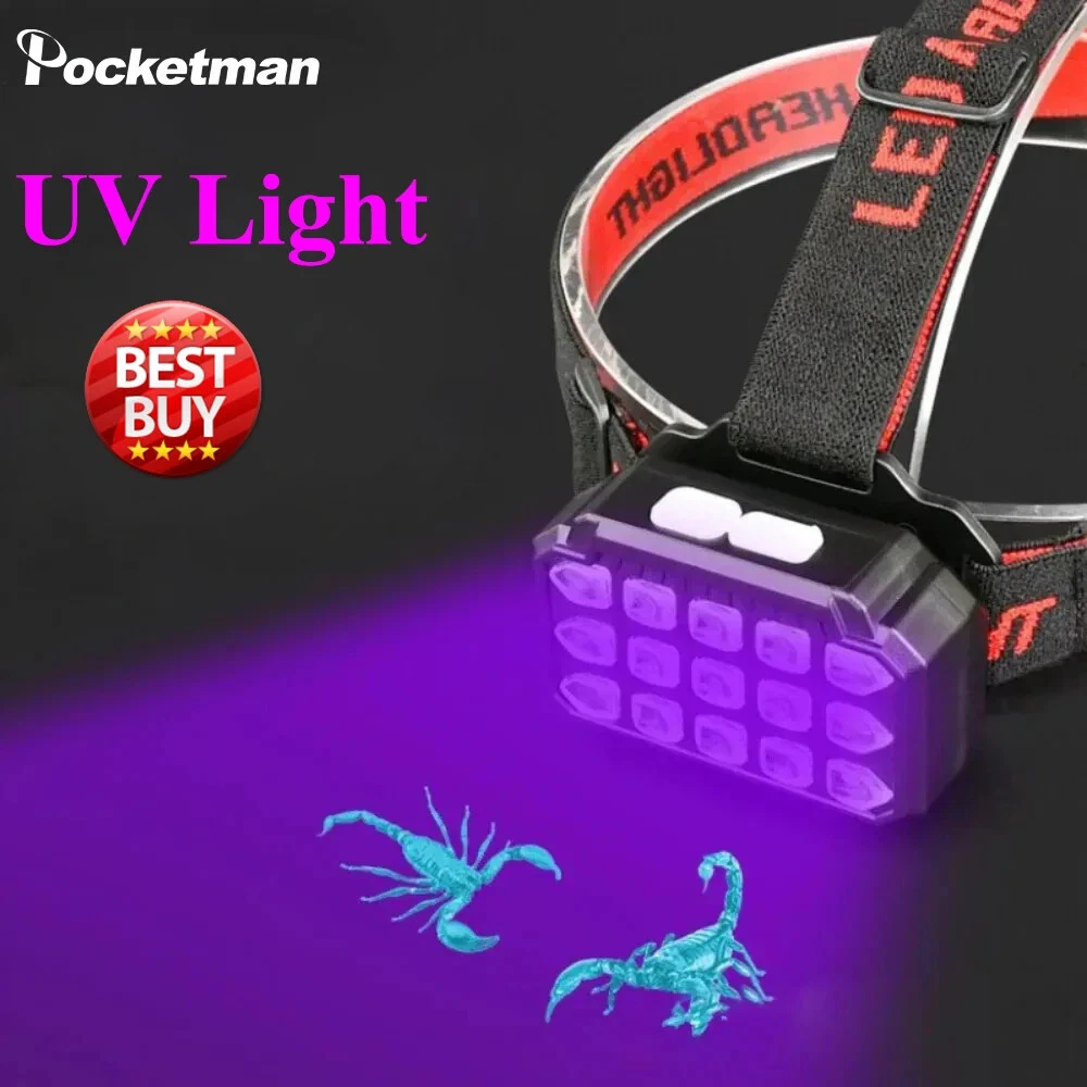 Rechargeable LED Headlamp with UV SQ-818-UV