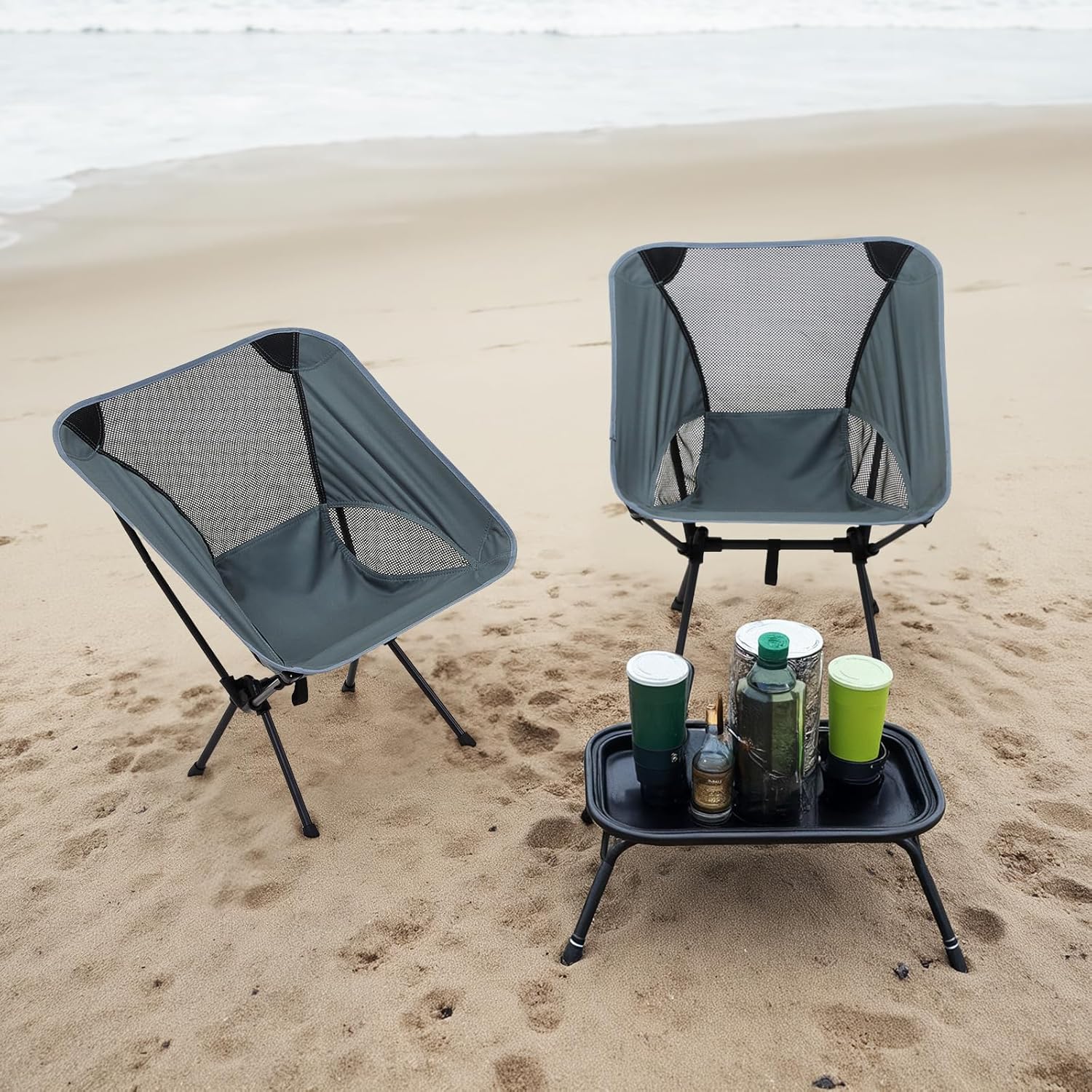 Ultra-lightweight folding camping chair with pouch