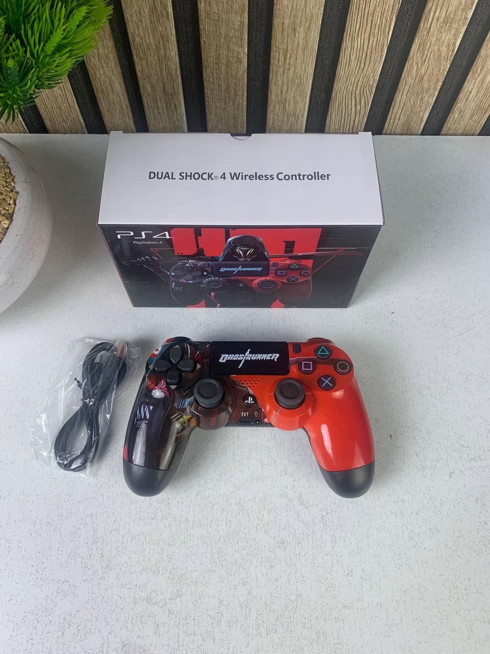 وحدة تحكم سوني دوال شوك لاسلكية لجهاز PS4، نسخة جوست رانر (نسخة مقلدة)
