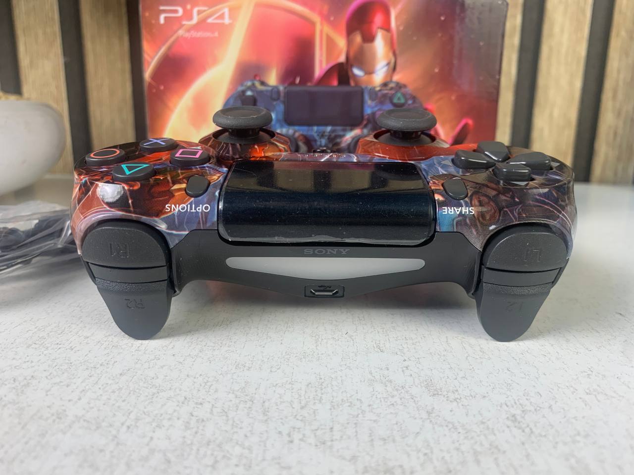 وحدة تحكم لاسلكية سوني دوال شوك لجهاز PS4، نسخة كابتن أمريكا (نسخة مقلدة)