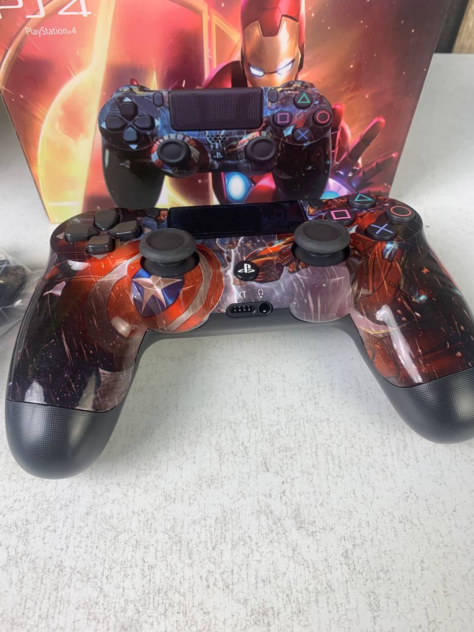 وحدة تحكم لاسلكية سوني دوال شوك لجهاز PS4، نسخة كابتن أمريكا (نسخة مقلدة)