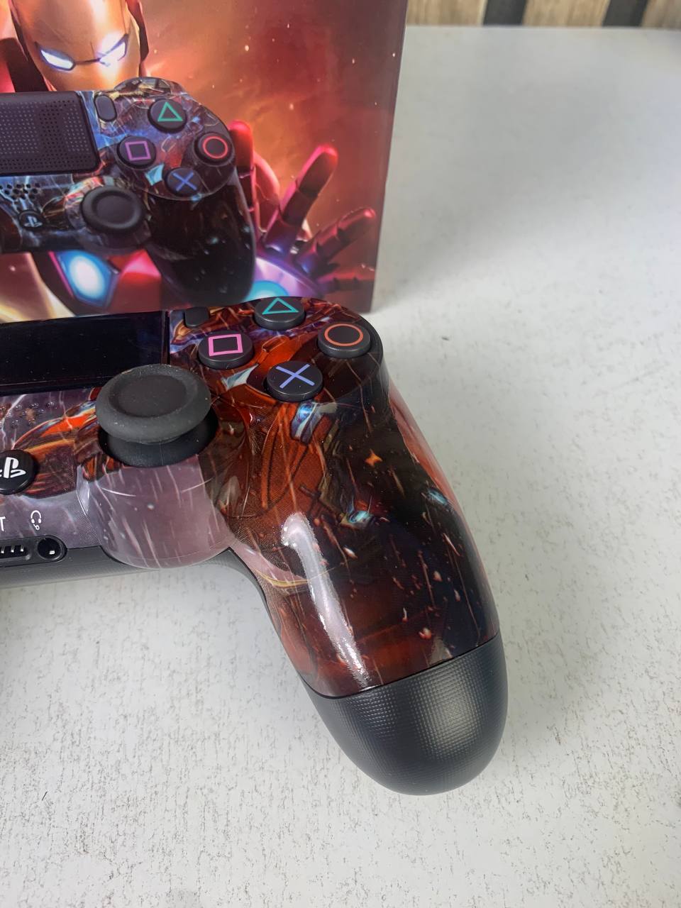 وحدة تحكم لاسلكية سوني دوال شوك لجهاز PS4، نسخة كابتن أمريكا (نسخة مقلدة)