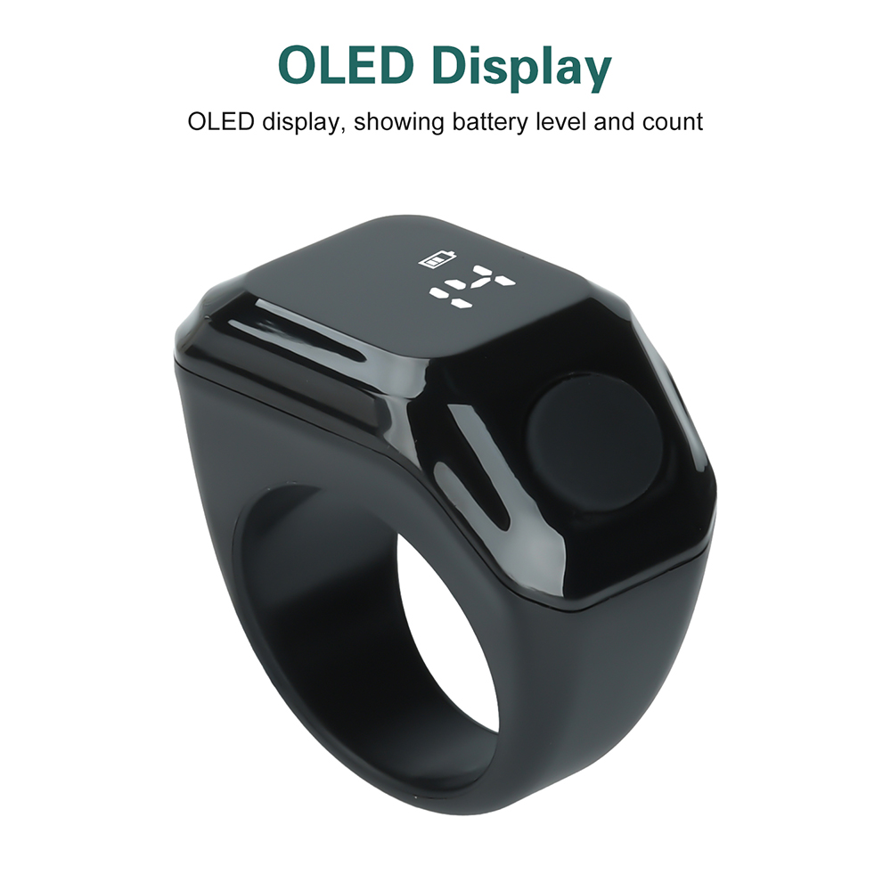 خاتم التسبيح الذكي بشاشة OLED واتصال بلوتوث