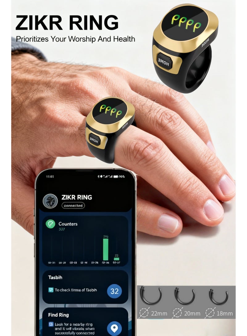 S6 Smart Zikr Ring with Color OLED Screen