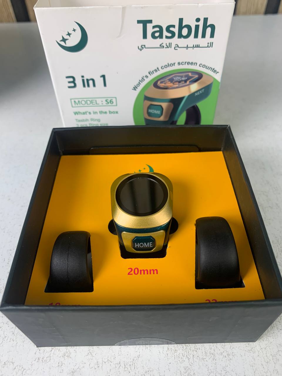 S6 Smart Zikr Ring with Color OLED Screen