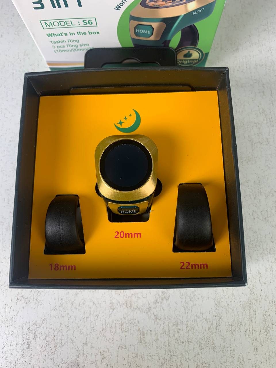 S6 Smart Zikr Ring with Color OLED Screen