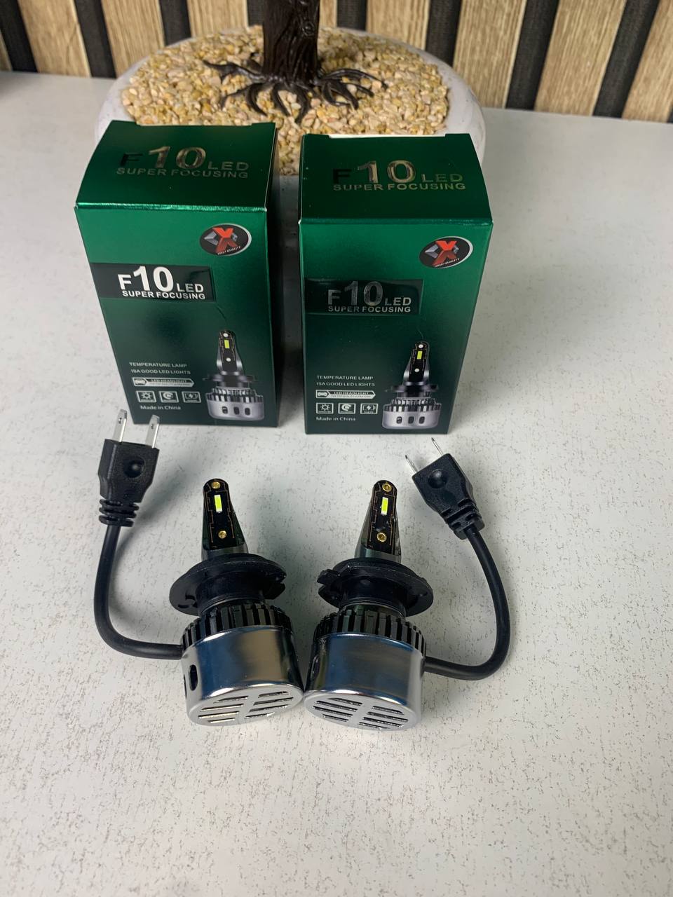 طقم مصابيح أمامية LED F10 H7 بقوة 6500 كلفن