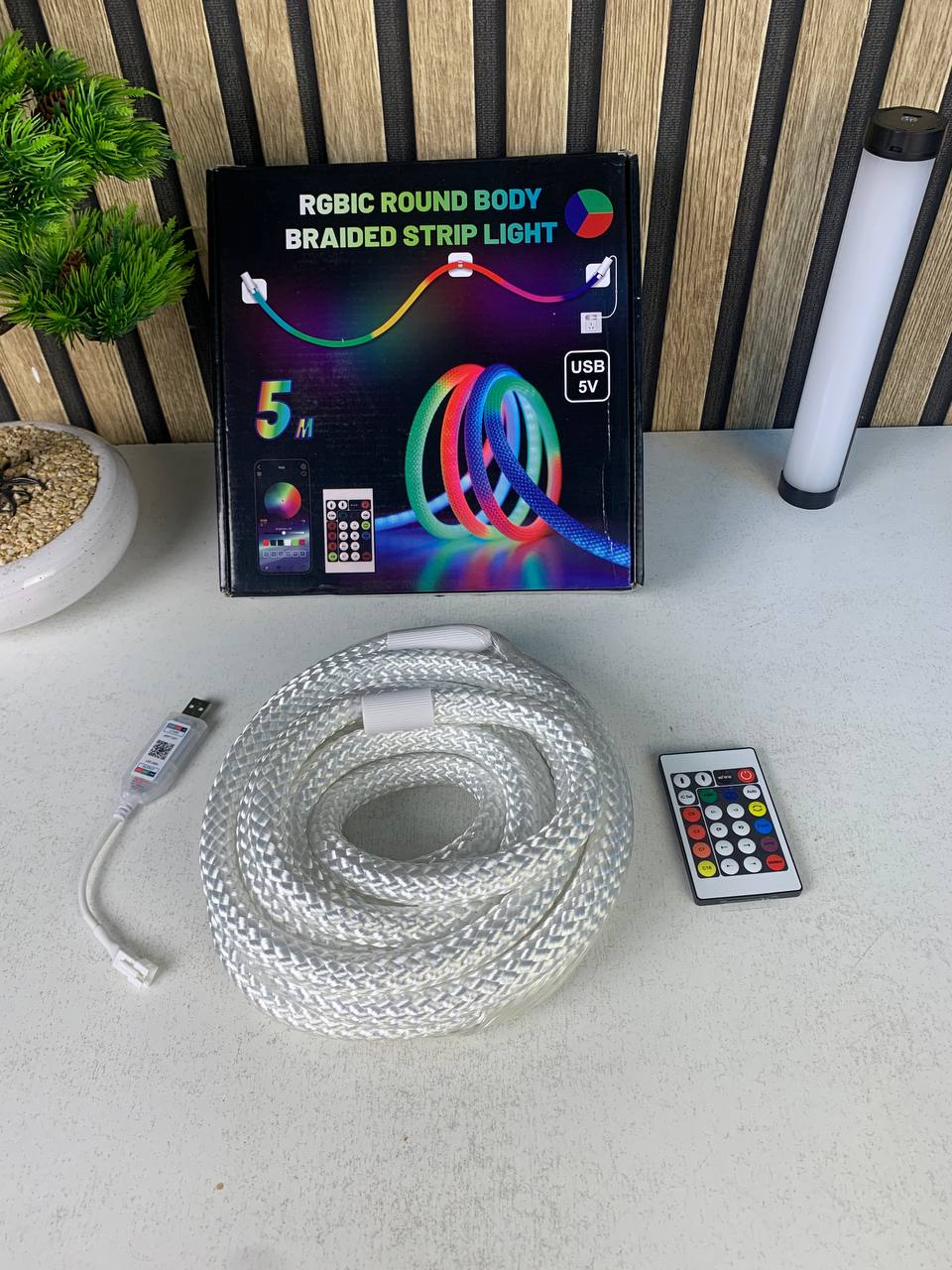 Digital RGB LED Tube Strip 360° 5m 16mm 5V USB with App Control