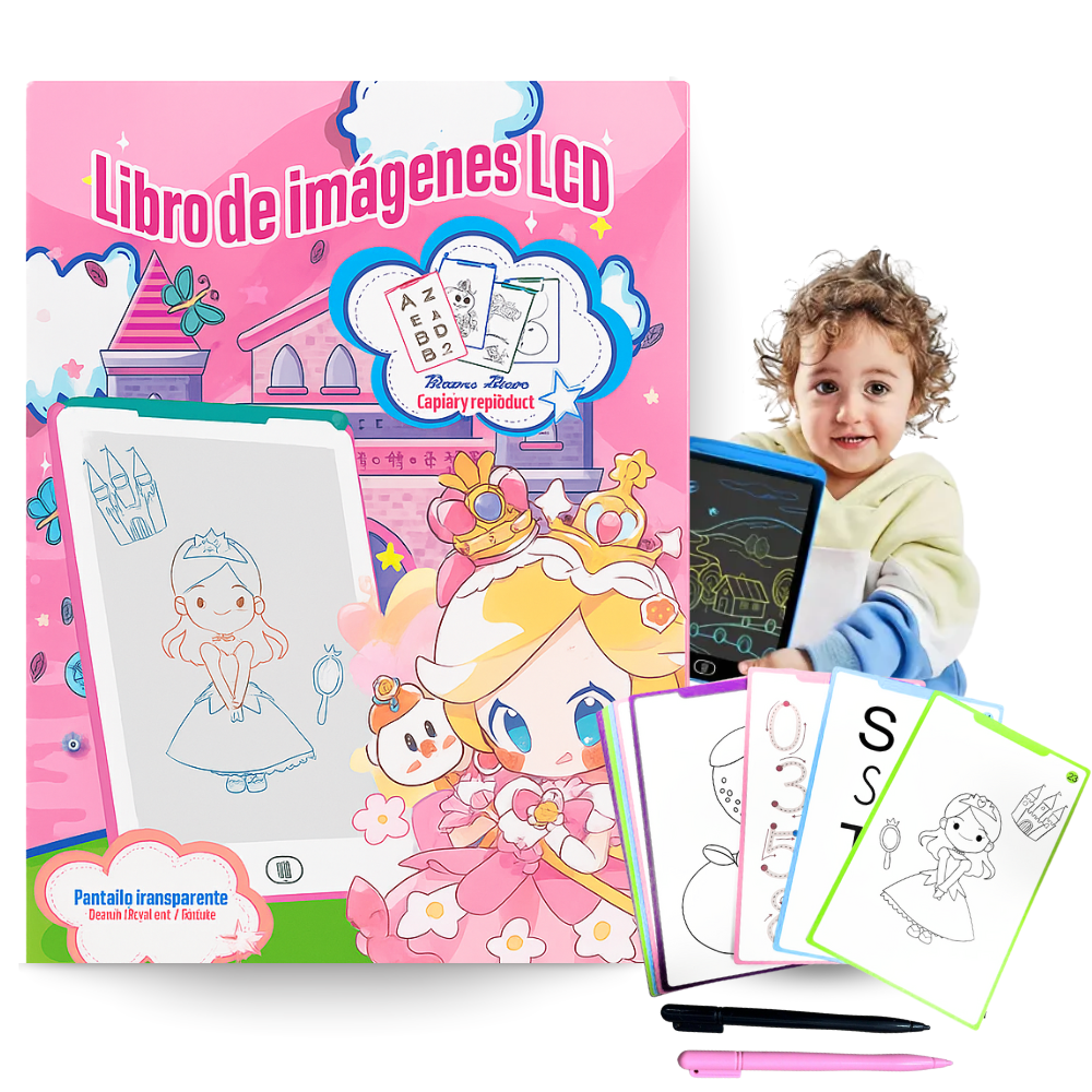 Educational LCD drawing tablet for kids with 20 drawing templates