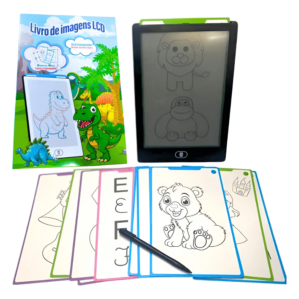 Educational LCD drawing tablet for kids with 20 drawing templates