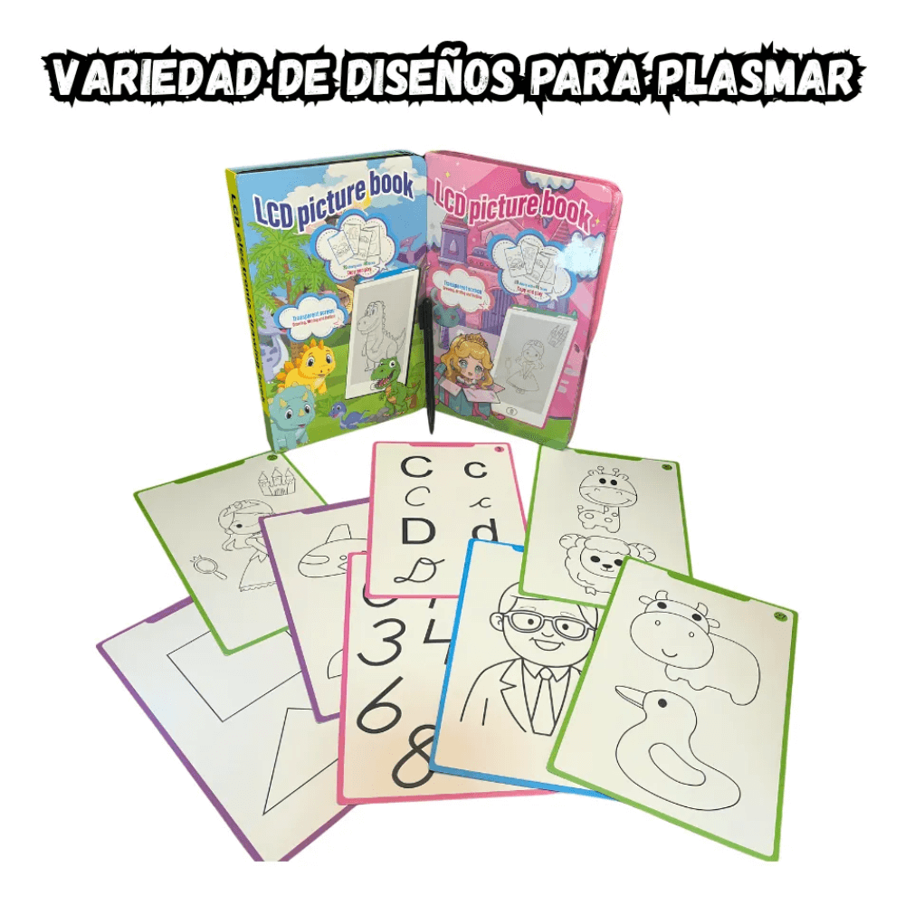 Educational LCD drawing tablet for kids with 20 drawing templates