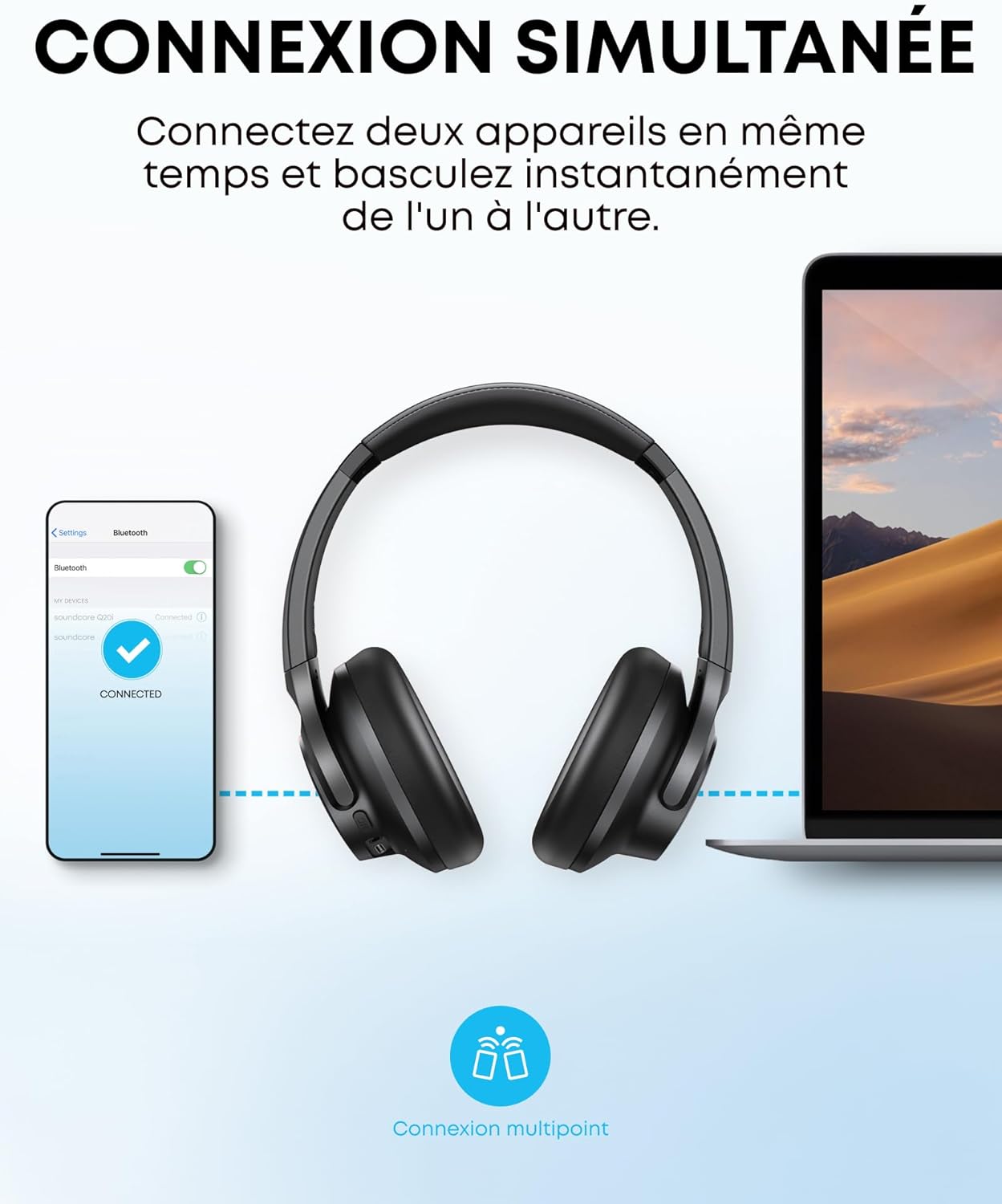 سماعات أنكر Q20i لاسلكية بخاصية إلغاء الضوضاء