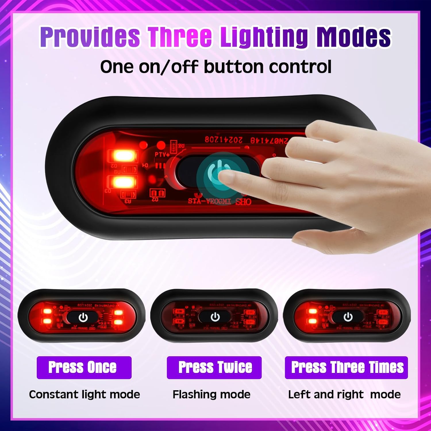 مصباح خلفي ذكي LED للخوذة