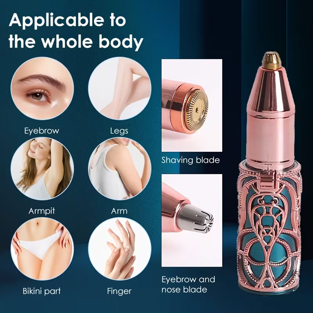 جهاز إزالة شعر الوجه والحواجب 3 في 1 قابل لإعادة الشحن