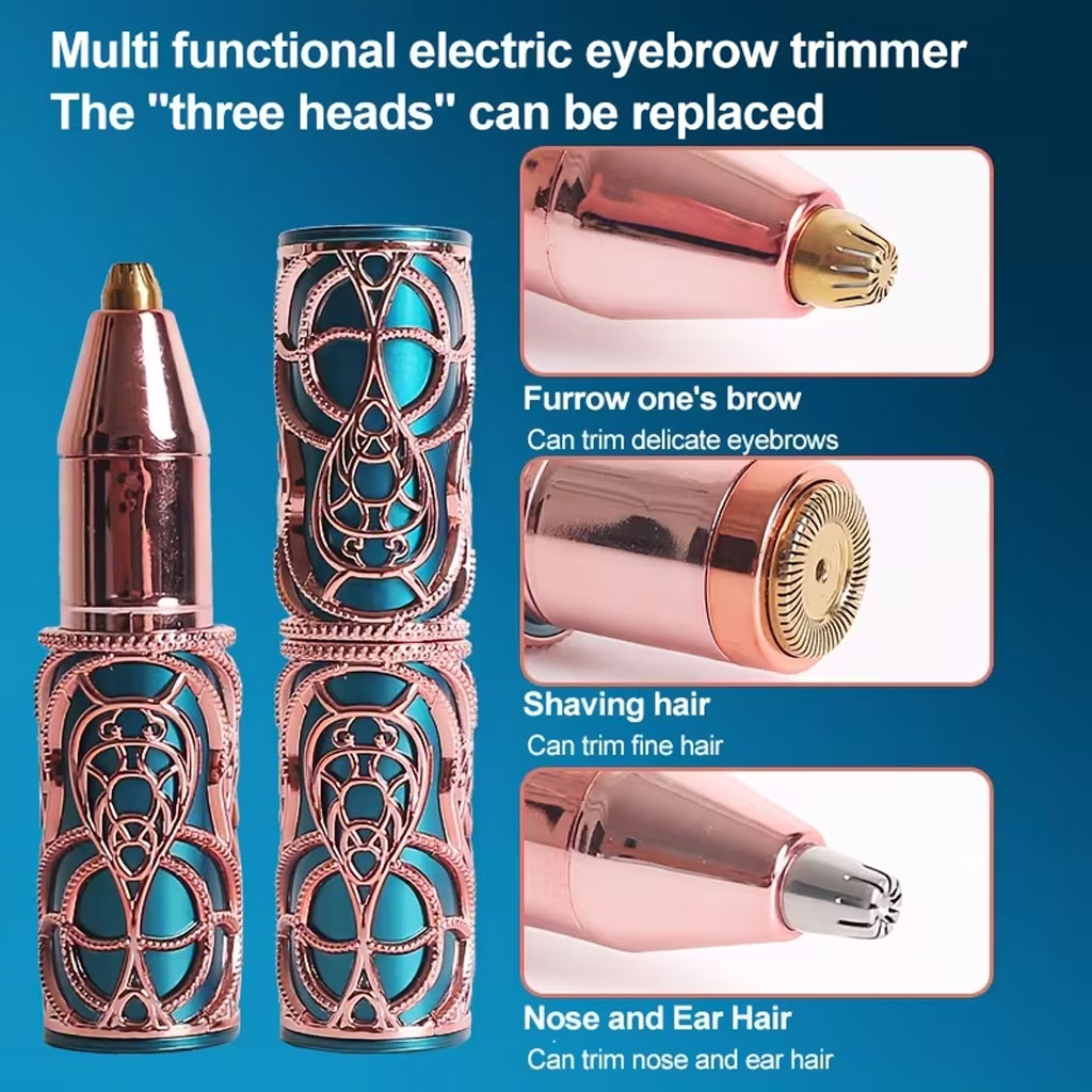 جهاز إزالة شعر الوجه والحواجب 3 في 1 قابل لإعادة الشحن