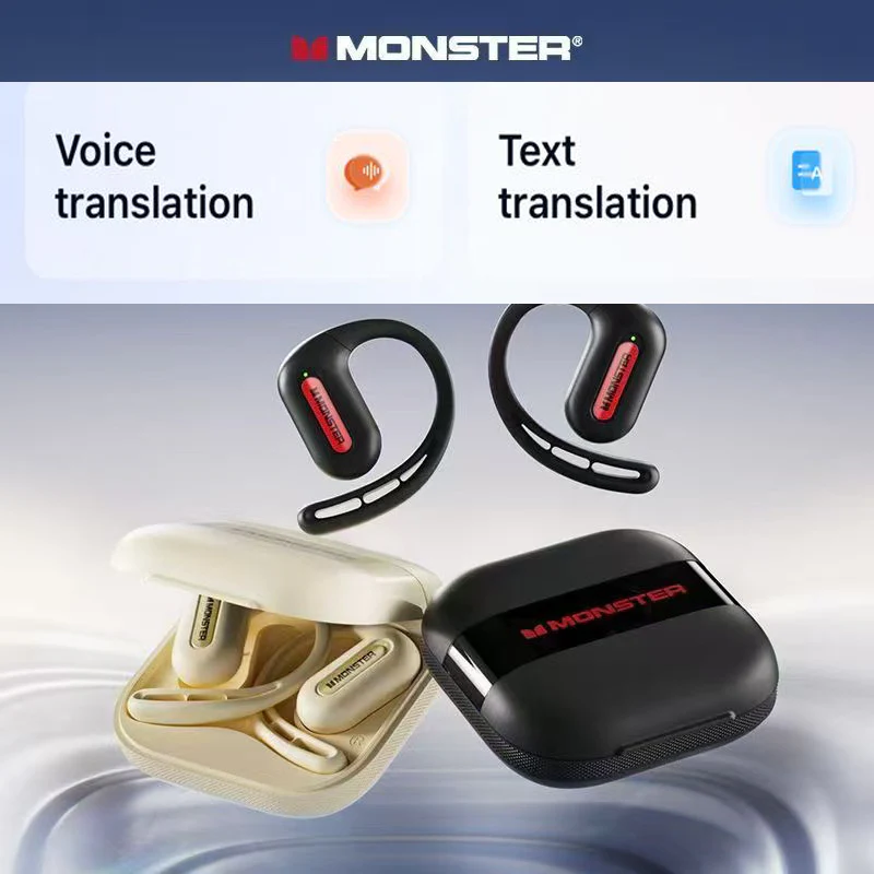 Monster Aura Fit GT29 Open-Back Wireless Earbuds with AI Translation