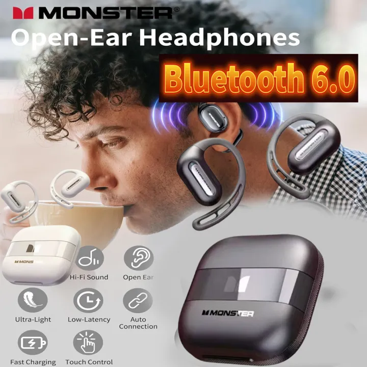 Monster Aura Fit GT29 Open-Back Wireless Earbuds with AI Translation