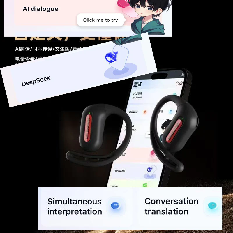 Monster Aura Fit GT29 Open-Back Wireless Earbuds with AI Translation