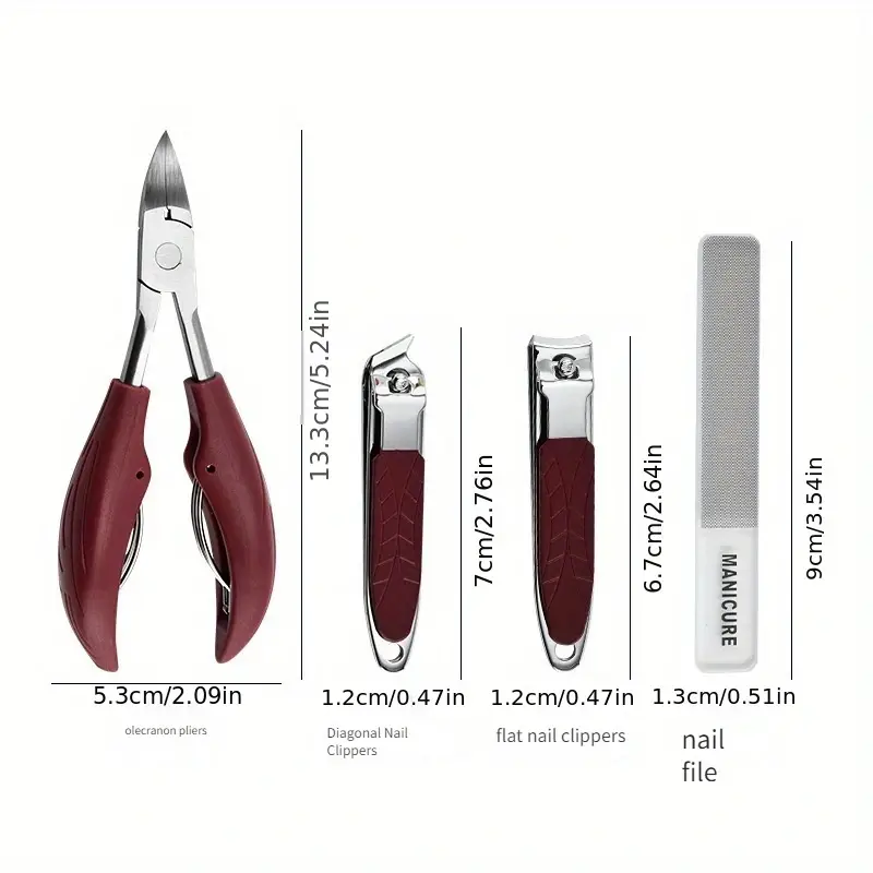 Professional manicure and pedicure kit, 4 pieces