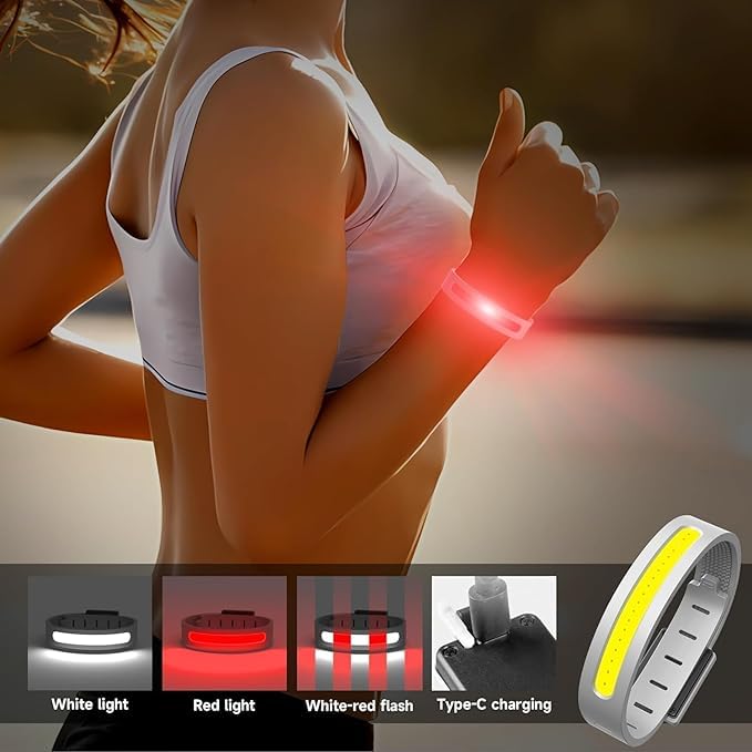 سوار LED رياضي مضيء قابل لإعادة الشحن للأمان
