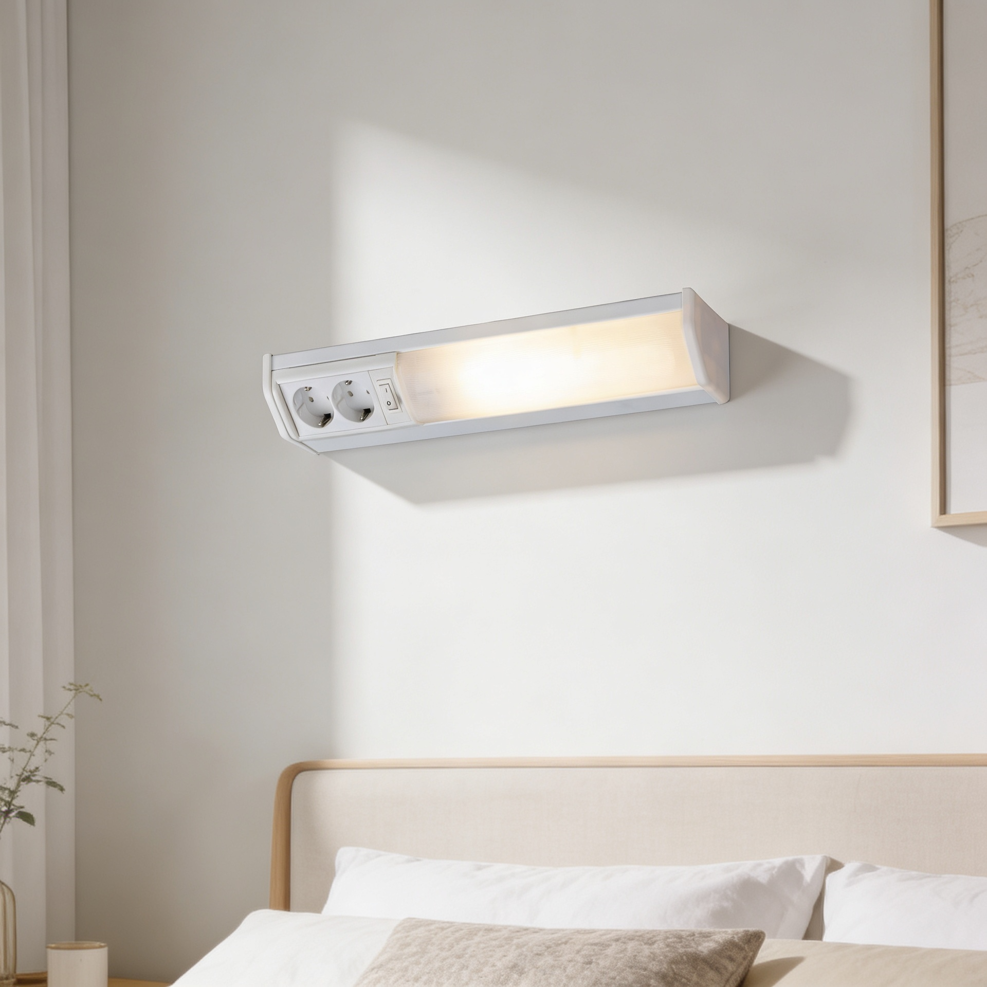 Linear wall light 10W 50cm with 2 sockets