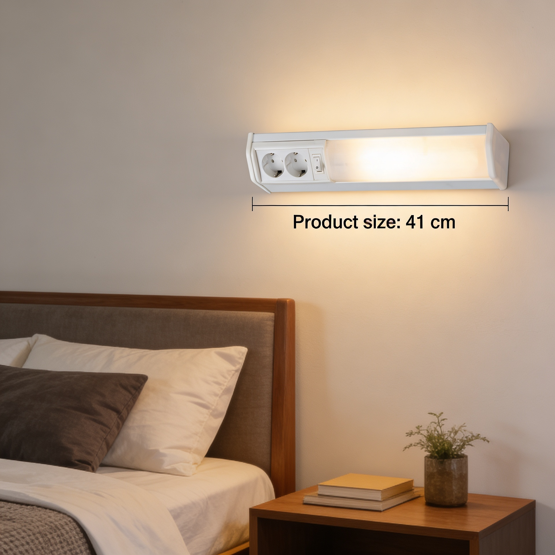 Linear wall light 10W 50cm with 2 sockets