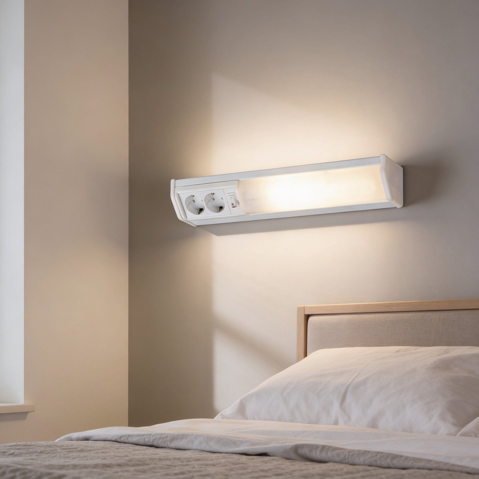 Linear wall light 10W 50cm with 2 sockets